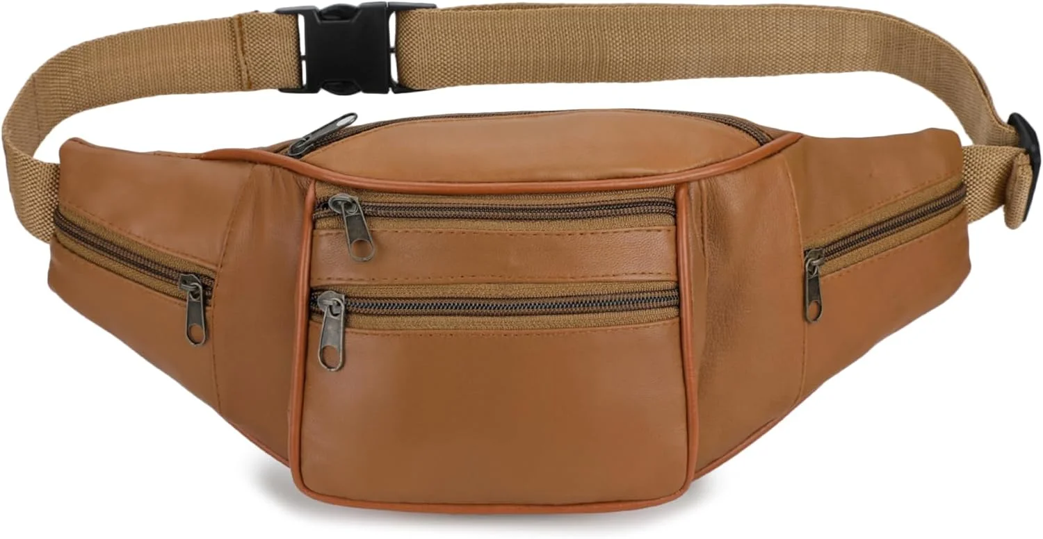 کیف کمری چرمی شیک K London، رنگ قهوه ای روشن، مدل زیبا و مناسب سفر، دارای جای گذرنامه و بند قابل تنظیم (1452_Tann) کیف کمری چرمی شیک K London، رنگ قهوه ای روشن، مدل زیبا و مناسب سفر، دارای جای گذرنامه و بند قابل تنظیم (1452_Tann)