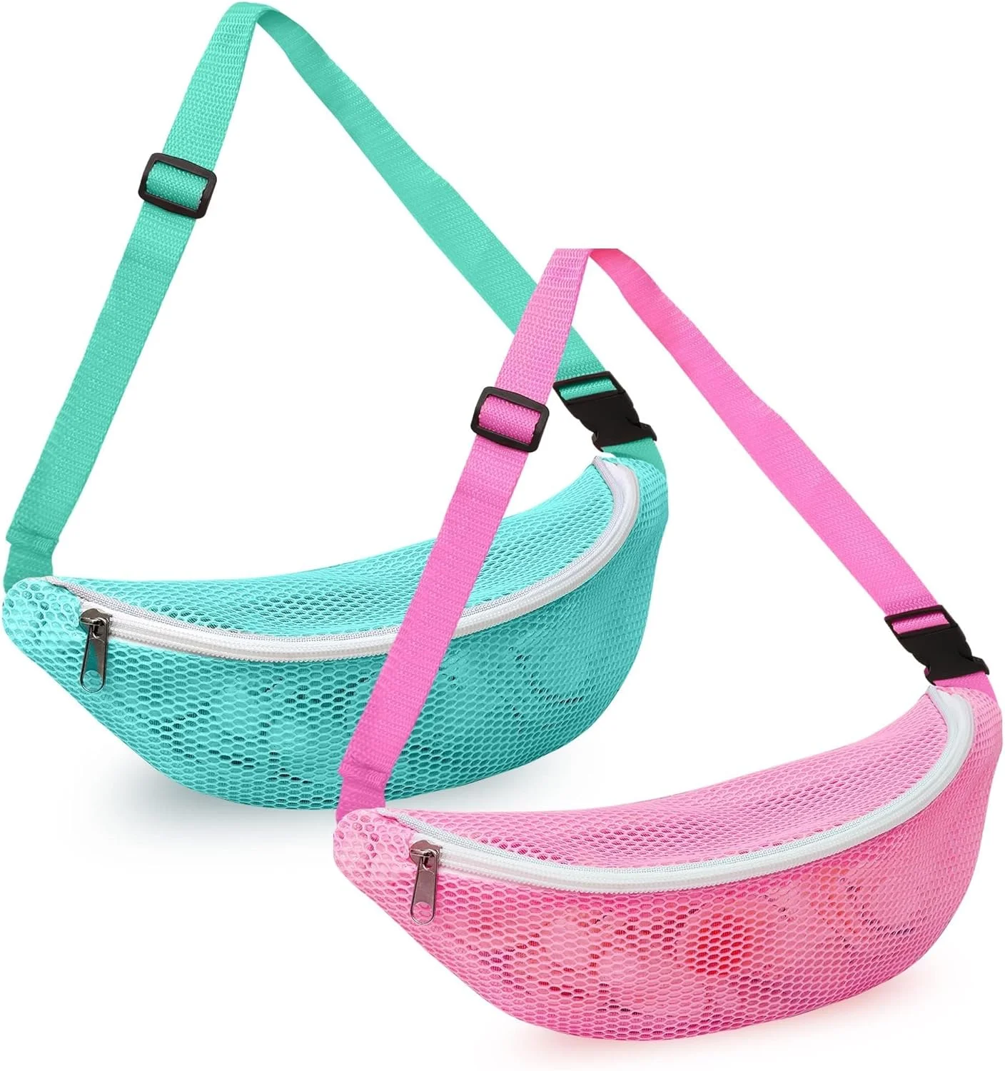 ست 2 عددی کیف کمری ورزشی خزنه، کیف جمع آوری صدف و سنگ، کیف کمری ساحلی بند قابل تنظیم برای پسران و دختران ست 2 عددی کیف کمری ورزشی خزنه، کیف جمع آوری صدف و سنگ، کیف کمری ساحلی بند قابل تنظیم برای پسران و دختران