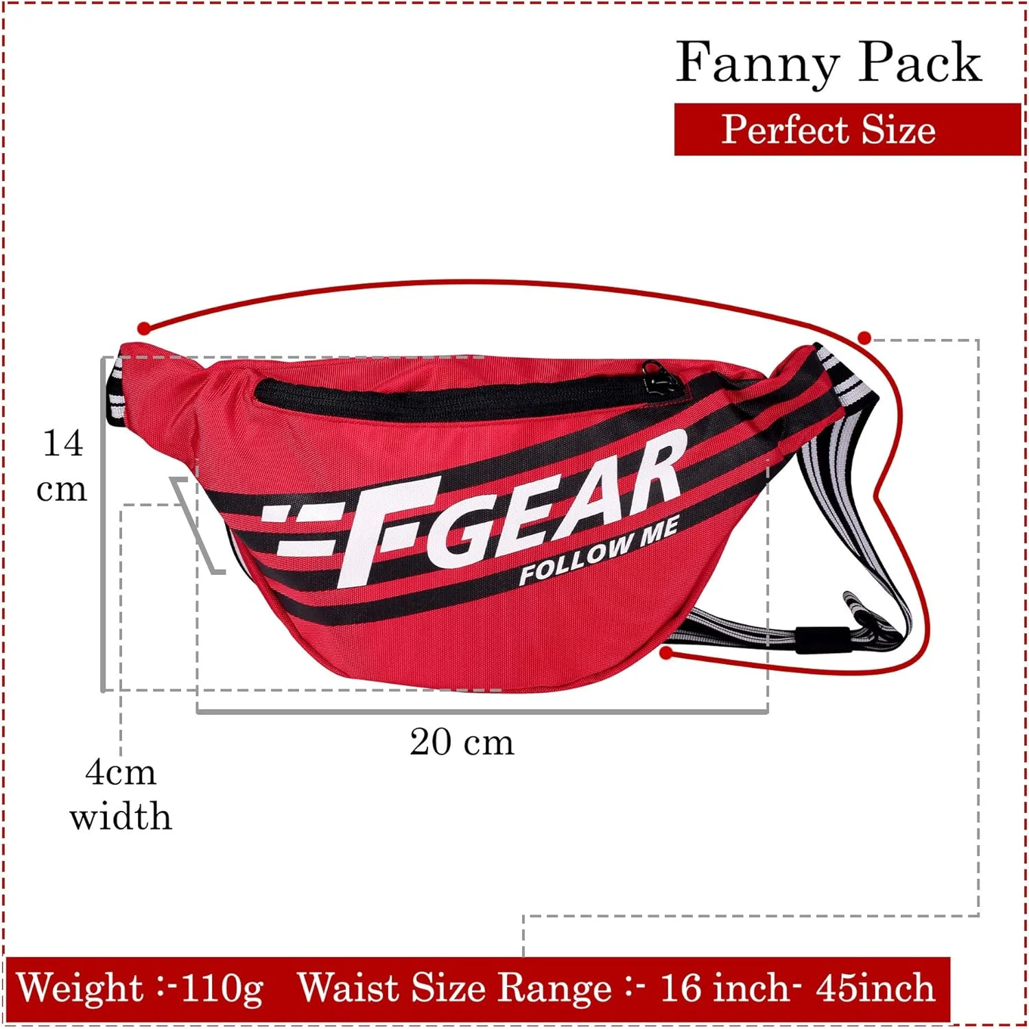 کیف کمری ورزشی اف گیر مدل Enzo قرمز (3303) کیف کمری ورزشی اف گیر مدل Enzo قرمز (3303)