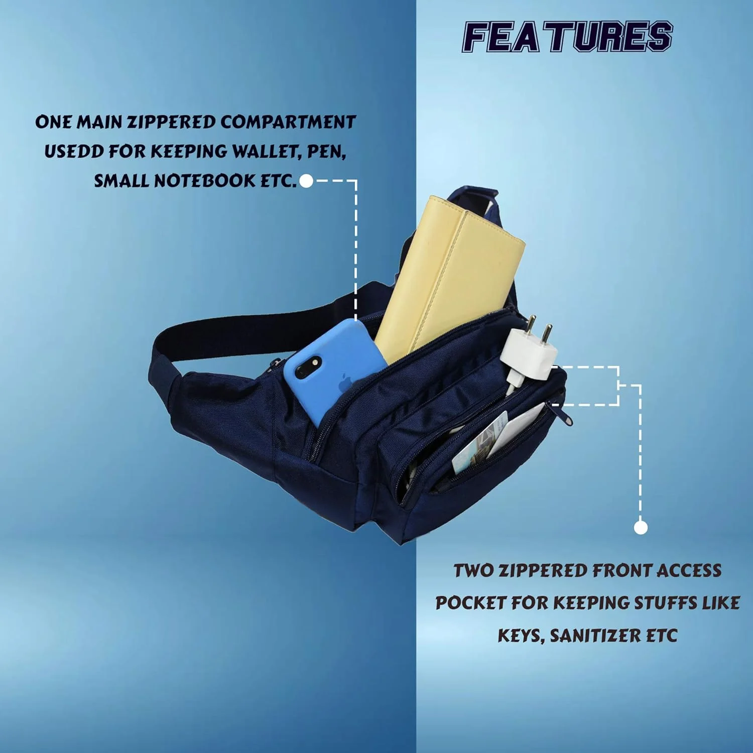 کیف کمری ورزشی سرمه ای F Gear Miles Guc (مدل 3682) کیف کمری ورزشی سرمه ای F Gear Miles Guc (مدل 3682)