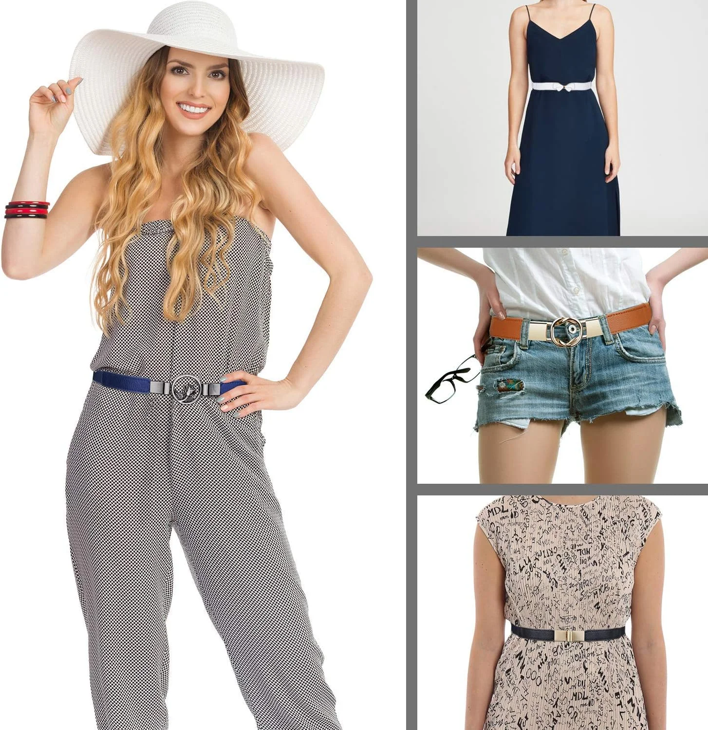 The White Shop بسته 5 عددی کمربند باریک زنانه برای لباس، کمربندهای فانتزی لباس کشی زنانه، کمربند کمر زنانه، کش پهن کمر کشی سایز بزرگ برای لباس (ترکیب 01) The White Shop بسته 5 عددی کمربند باریک زنانه برای لباس، کمربندهای فانتزی لباس کشی زنانه، کمربند کمر زنانه، کش پهن کمر کشی سایز بزرگ برای لباس (ترکیب 01)