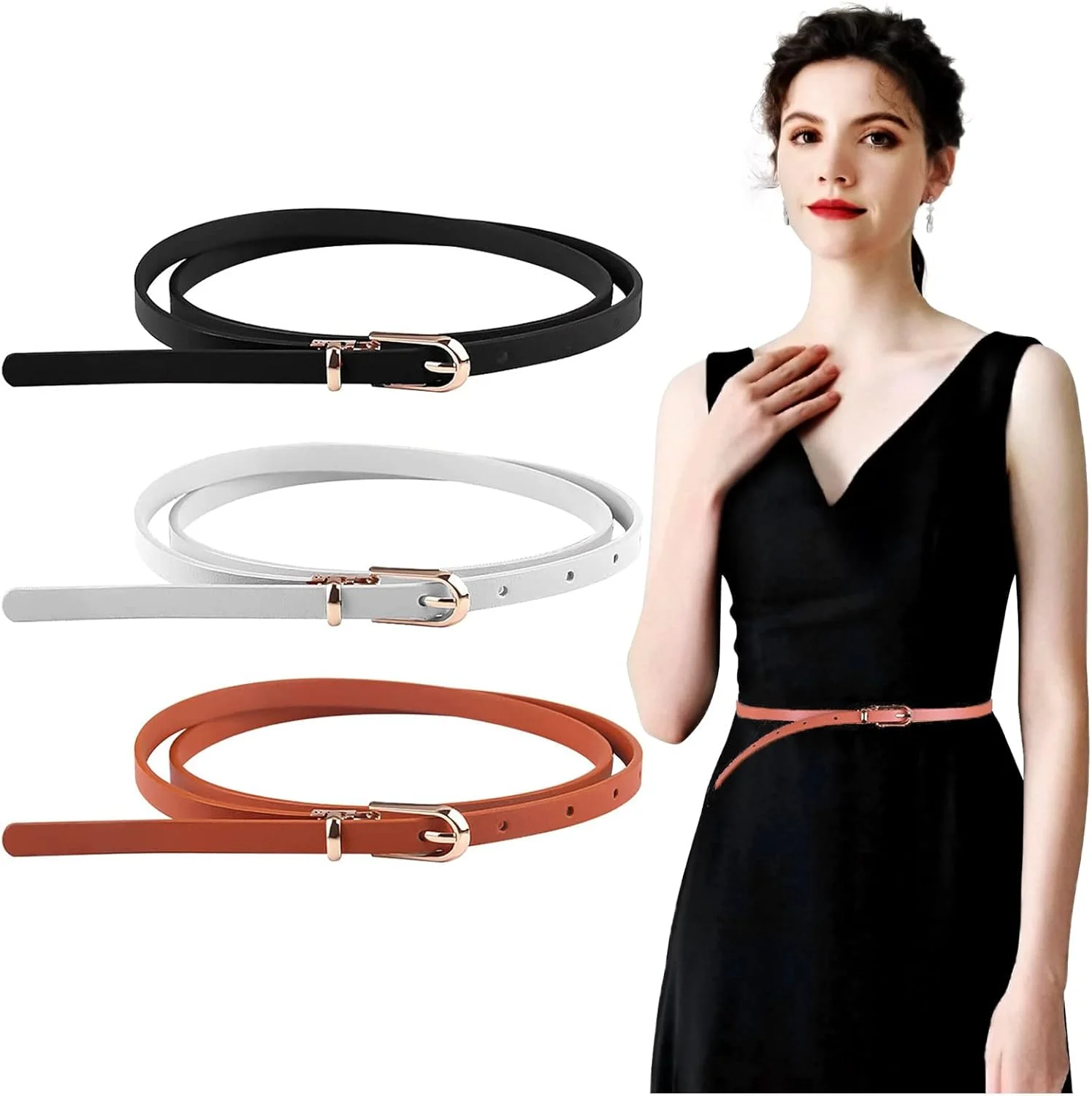 ست دو عددی کمربند پهن زنانه چرم با سگک درهم تنیده، کمربند کمر باریک برای لباس زنانه ست دو عددی کمربند پهن زنانه چرم با سگک درهم تنیده، کمربند کمر باریک برای لباس زنانه