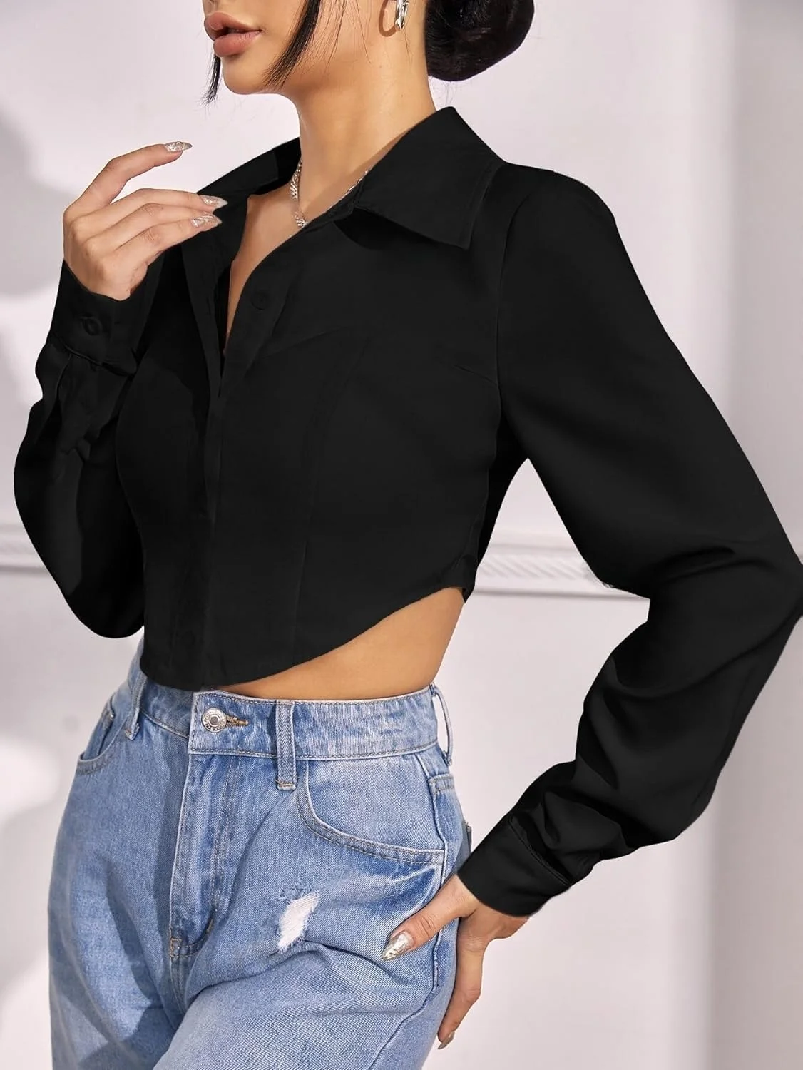 تاپ بلند سایز بزرگ زنانه GRECIILOOKS با فیت معمولی