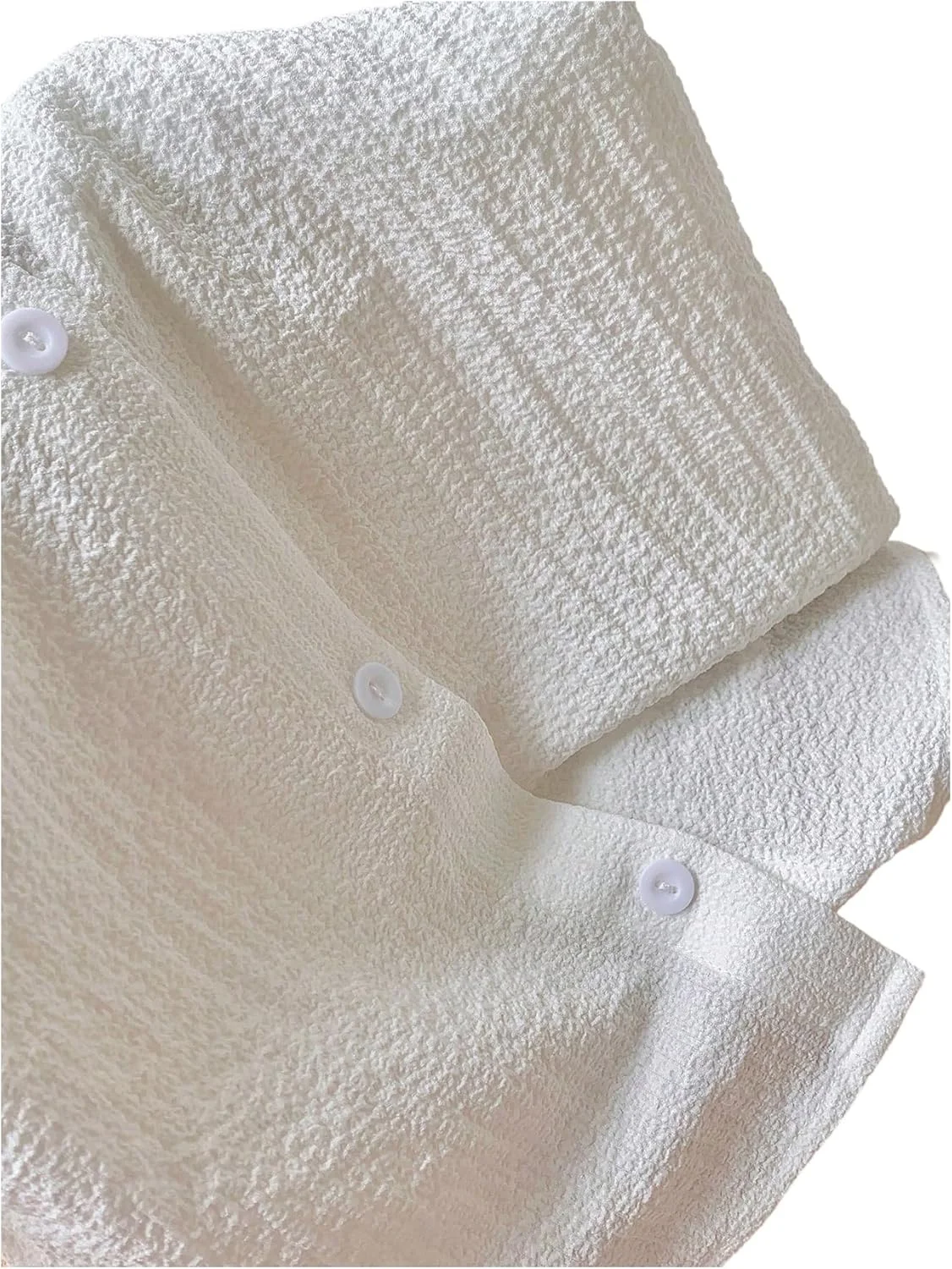 گورگلیتر بلوز آستین کوتاه دکمه دار زنانه، مدل بزرگ، بافت دار، یقه دار و نیم تنه