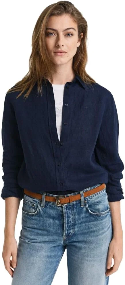 پیراهن لینن زنانه GANT مدل 4300477-433 با برش معمولی