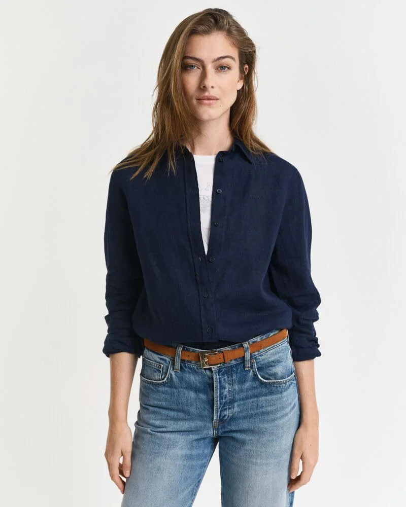 پیراهن لینن زنانه GANT مدل 4300477-433 با برش معمولی