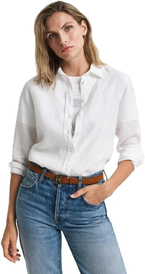 پیراهن لینن زنانه GANT مدل 4300477-110 با برش معمولی