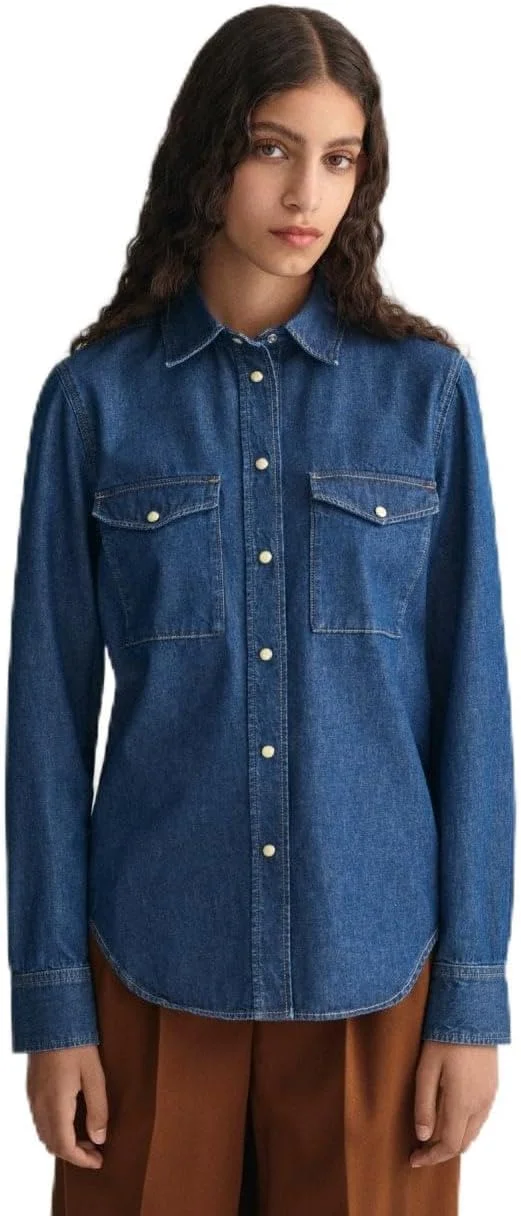 پیراهن جین زنانه GANT مدل 4300238-GAN-969-GAN با برش معمولی