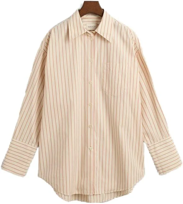 پیراهن پاپلین راه راه آستین بلند زنانه گنت مدل 4300233-GAN-116-GAN