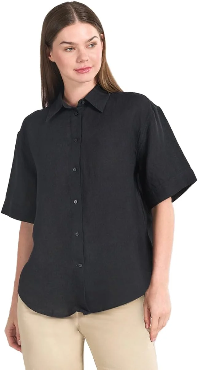 پیراهن آستین کوتاه زنانه گنت مدل 4300474-5 از جنس لینن