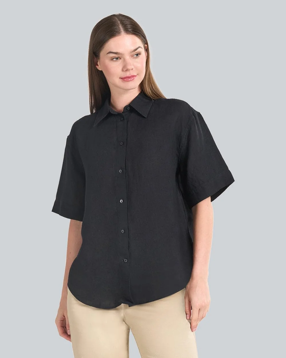 پیراهن آستین کوتاه زنانه گنت مدل 4300474-5 از جنس لینن
