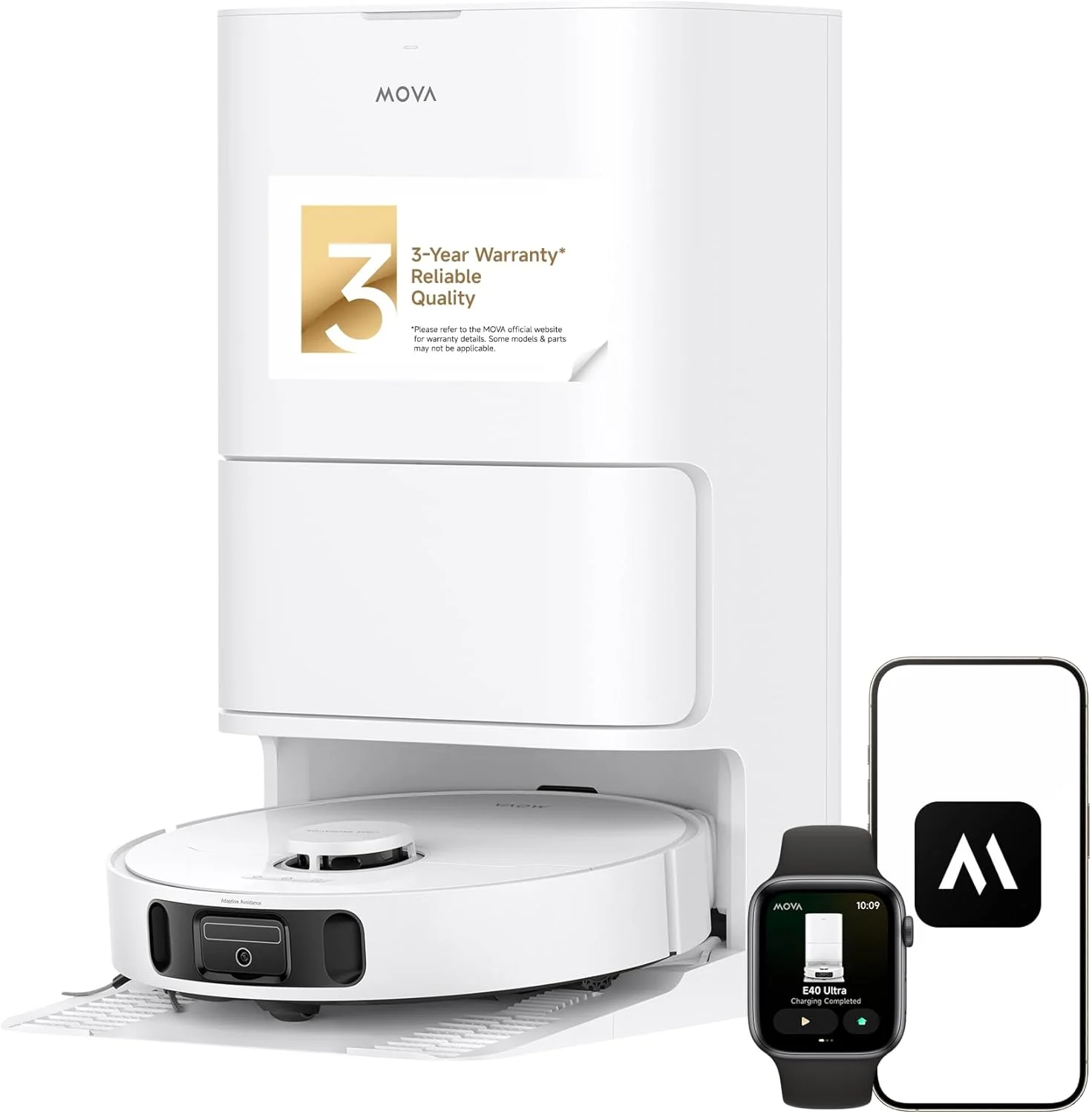 جاروبرقی رباتیک و تی شوی Mova E40 Ultra، قدرت مکش 19000Pa، تی قابل ارتقا و بلندشدنی، ایستگاه همه کاره، تخلیه خودکار، شستشوی خودکار و خشک کردن با هوای گرم، اجتناب از موانع 360 درجه، کنترل از طریق اپلیکیشن و صدا جاروبرقی رباتیک و تی شوی Mova E40 Ultra، قدرت مکش 19000Pa، تی قابل ارتقا و بلندشدنی، ایستگاه همه کاره، تخلیه خودکار، شستشوی خودکار و خشک کردن با هوای گرم، اجتناب از موانع 360 درجه، کنترل از طریق اپلیکیشن و صدا