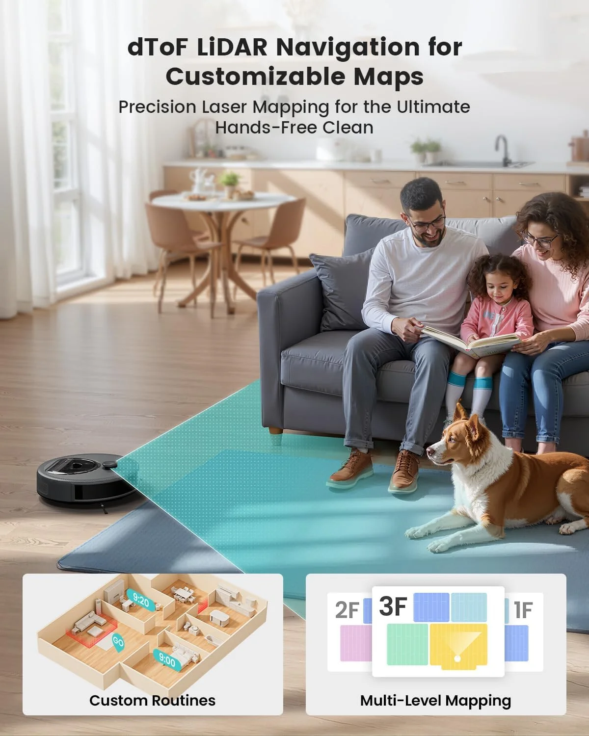 جاروبرقی رباتیک و تی شوی لیفانت LiDAR، ارتقا یافته با جلوگیری از موانع 190 درجه PSD، مکش قوی 5000Pa، نقشه برداری چند طبقه، 150 دقیقه زمان کار، WiFi/Alexa/APP/Watch، موی حیوانات خانگی و فرش، M330 Pro خاکستری جاروبرقی رباتیک و تی شوی لیفانت LiDAR، ارتقا یافته با جلوگیری از موانع 190 درجه PSD، مکش قوی 5000Pa، نقشه برداری چند طبقه، 150 دقیقه زمان کار، WiFi/Alexa/APP/Watch، موی حیوانات خانگی و فرش، M330 Pro خاکستری