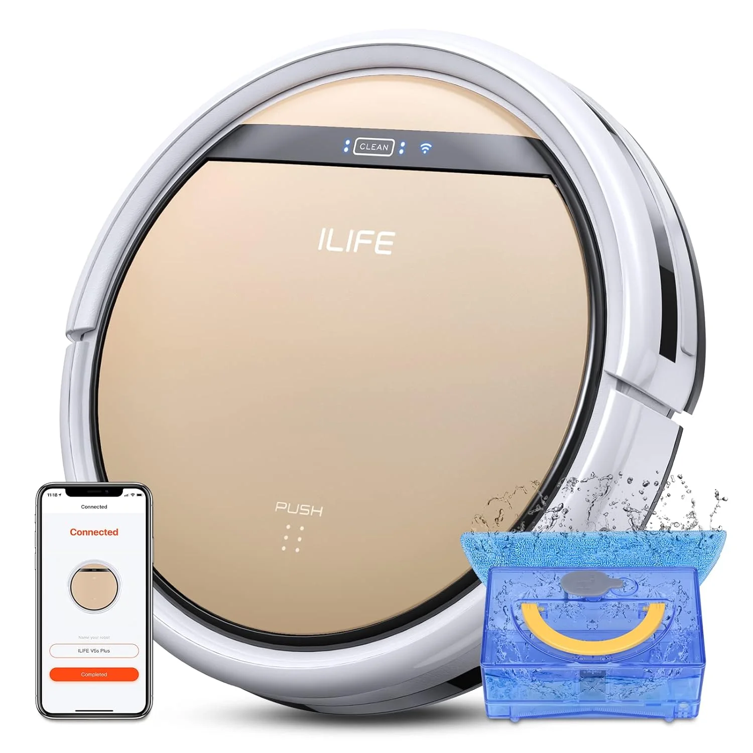 جاروبرقی رباتیک و تی شوی ترکیبی ILIFE V5s Plus با وای فای/برنامه/الکسا، جاروبرقی رباتیک خودشارژ اتوماتیک، باریک و بی صدا، تمیز کننده سطوح سخت، فرش ها و موی حیوانات خانگی (نسخه ارتقا یافته V5s Pro) جاروبرقی رباتیک و تی شوی ترکیبی ILIFE V5s Plus با وای فای/برنامه/الکسا، جاروبرقی رباتیک خودشارژ اتوماتیک، باریک و بی صدا، تمیز کننده سطوح سخت، فرش ها و موی حیوانات خانگی (نسخه ارتقا یافته V5s Pro)