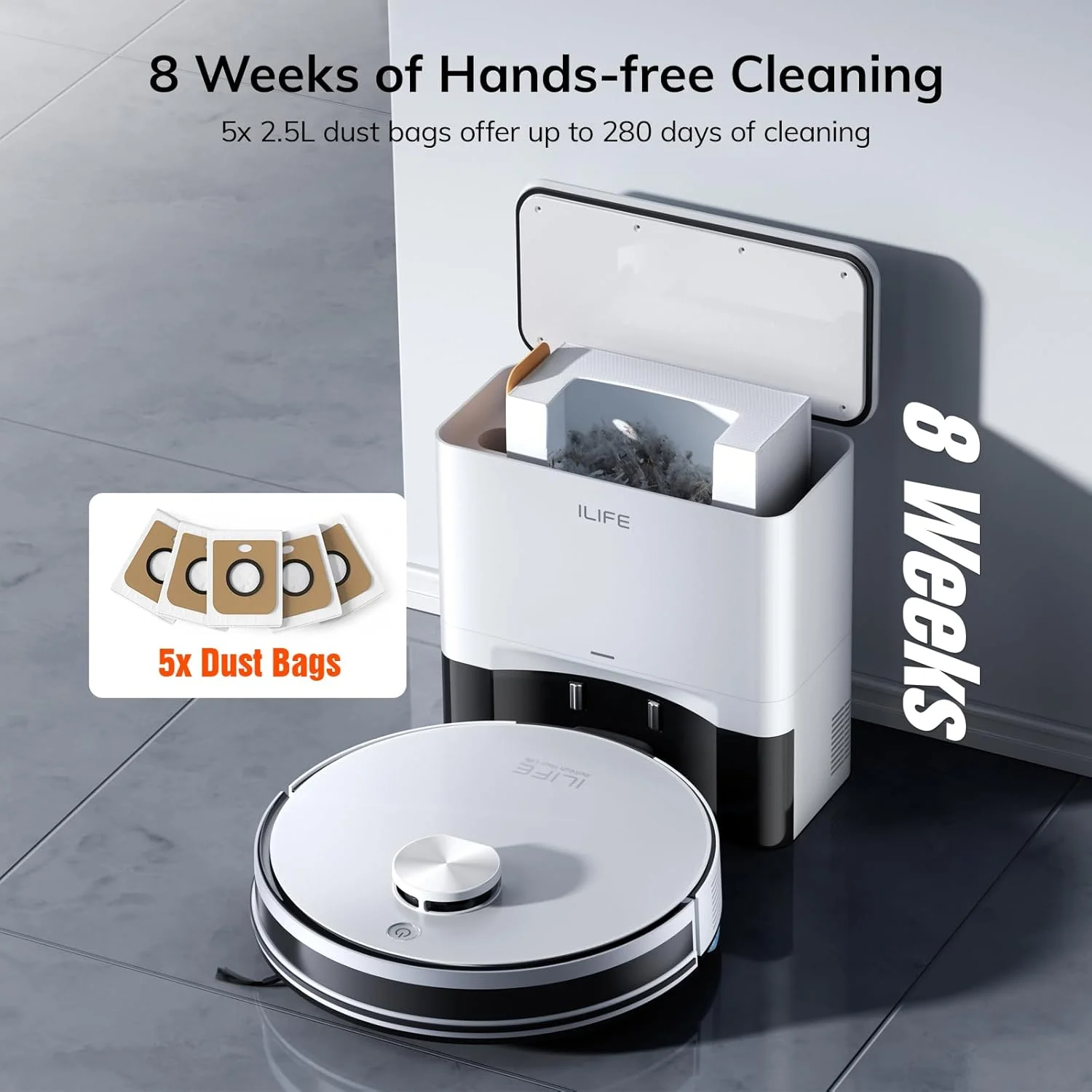جاروبرقی رباتیک و تی شوی ILIFE A30 Pro، تخلیه خودکار تا 60 روز، مکش 5000Pa، مسیریابی LiDAR، مناطق ممنوعه، وای فای 2.4G/برنامه/الکسا/کنترل از راه دور، برس رولی برای فرش، کف سخت، 110 ولت جاروبرقی رباتیک و تی شوی ILIFE A30 Pro، تخلیه خودکار تا 60 روز، مکش 5000Pa، مسیریابی LiDAR، مناطق ممنوعه، وای فای 2.4G/برنامه/الکسا/کنترل از راه دور، برس رولی برای فرش، کف سخت، 110 ولت