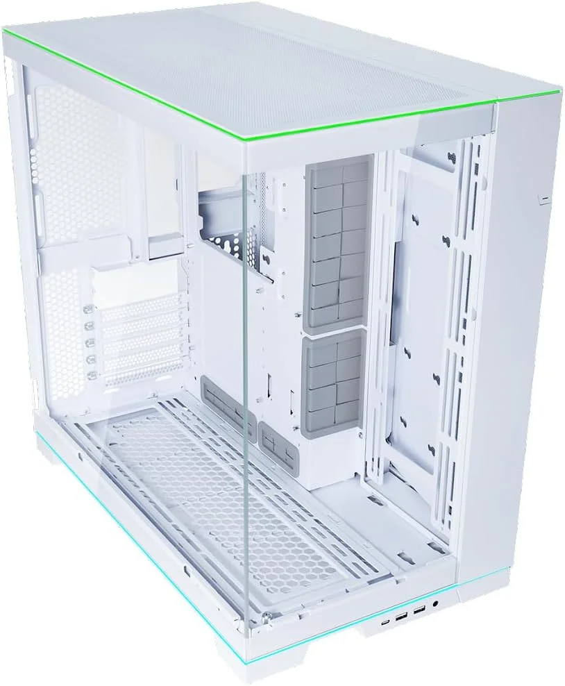 کیس دو محفظه ای گیمینگ Lian Li O11D EVO RGB E-ATX - نوارهای نورپردازی ARGB - پشتیبانی از رادیاتور تا 420 میلی متر - مدیریت کابل - پنل های شیشه ای حرارت دیده جلو و کناری - شاسی برگشت پذیر (O11DERGBW.US)