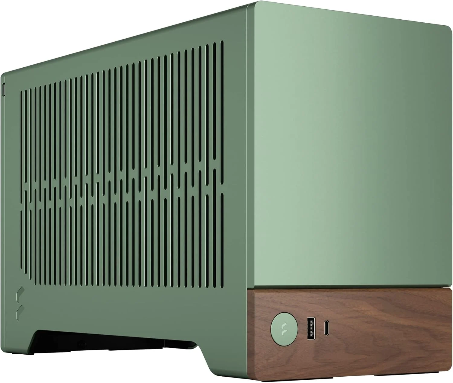 کیس کامپیوتر Fractal Design Terra Jade با پنل جلویی چوب گردو - فرم فاکتور کوچک - کیس گیمینگ mITX – کابل رایزر PCIe 4.0 – USB Type-C - پنل های آلومینیومی آنودایز شده