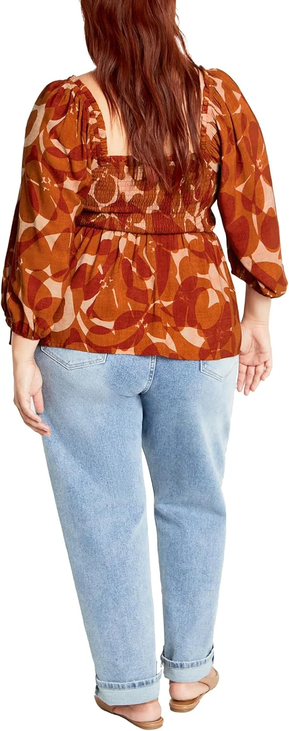 تاپ سایز بزرگ طرح گل شقایق، رنگ کهربایی تاپ سایز بزرگ طرح گل شقایق، رنگ کهربایی