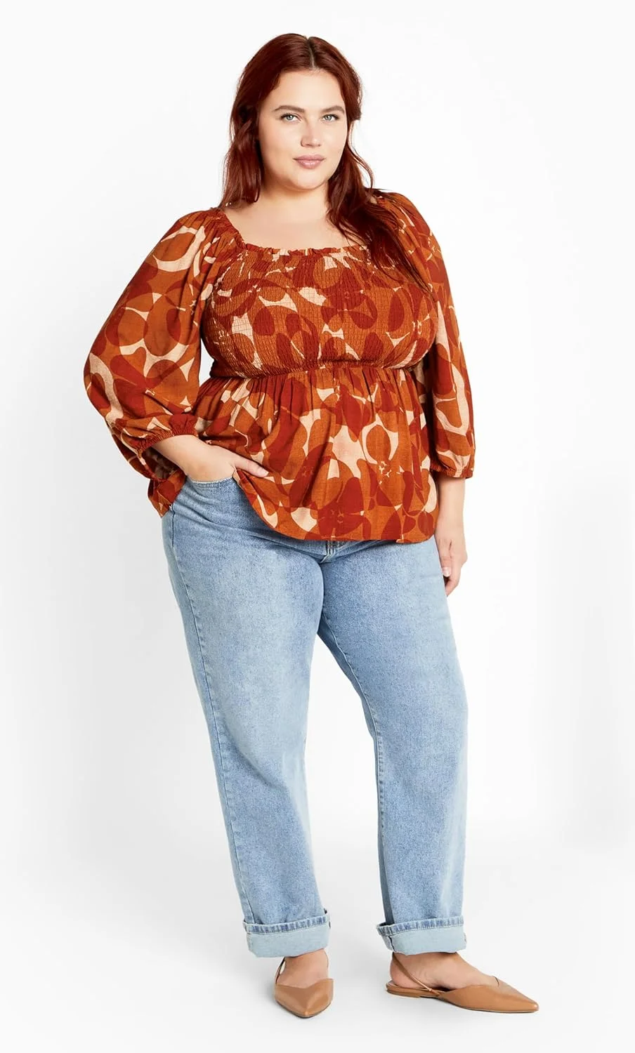 تاپ سایز بزرگ طرح گل شقایق، رنگ کهربایی تاپ سایز بزرگ طرح گل شقایق، رنگ کهربایی