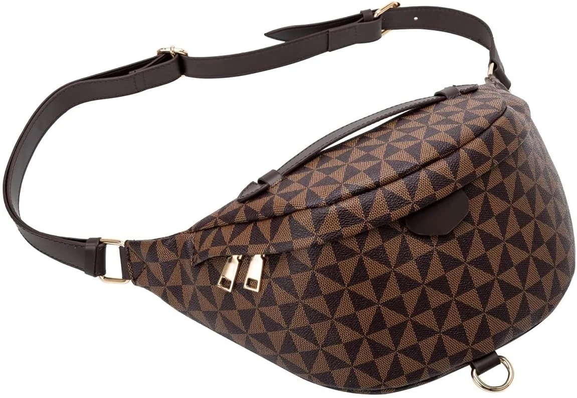 کیف کمری و دوشی زنانه Azonee، کیف دوشی مد روز دخترانه، کیف کوچک کمری و سینه ای، کیف کمری چرمی PU ضد آب طرح دار مناسب دویدن، خرید و مسافرت، قهوه ای کیف کمری و دوشی زنانه Azonee، کیف دوشی مد روز دخترانه، کیف کوچک کمری و سینه ای، کیف کمری چرمی PU ضد آب طرح دار مناسب دویدن، خرید و مسافرت، قهوه ای