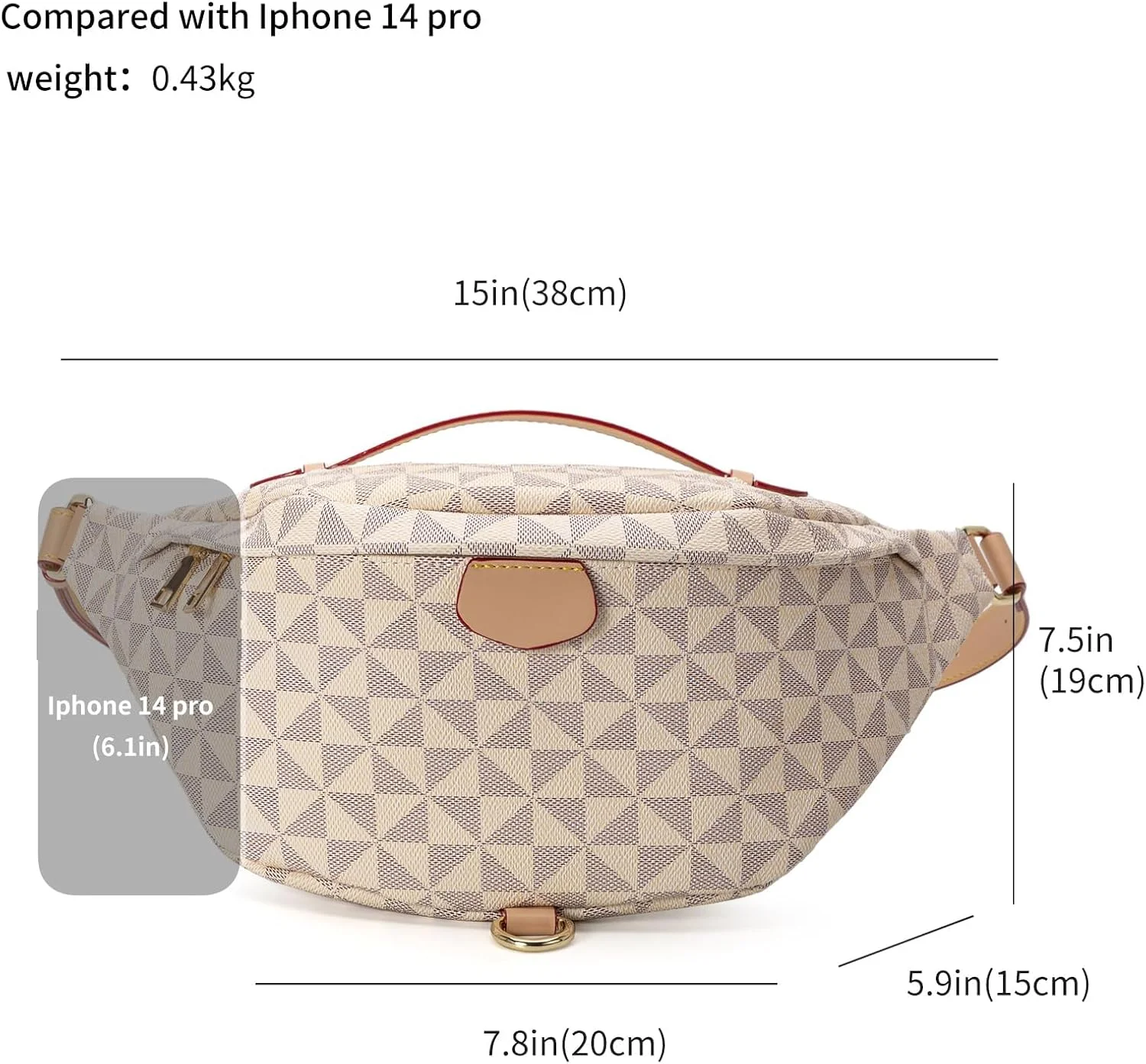 کیف کمری و دوشی زنانه Azonee، کیف دوشی مد روز برای دختران، کیف کمری کوچک، کیف کمری چرمی PU ضد آب طرح دار برای دویدن، خرید، مسافرت، سفید کیف کمری و دوشی زنانه Azonee، کیف دوشی مد روز برای دختران، کیف کمری کوچک، کیف کمری چرمی PU ضد آب طرح دار برای دویدن، خرید، مسافرت، سفید