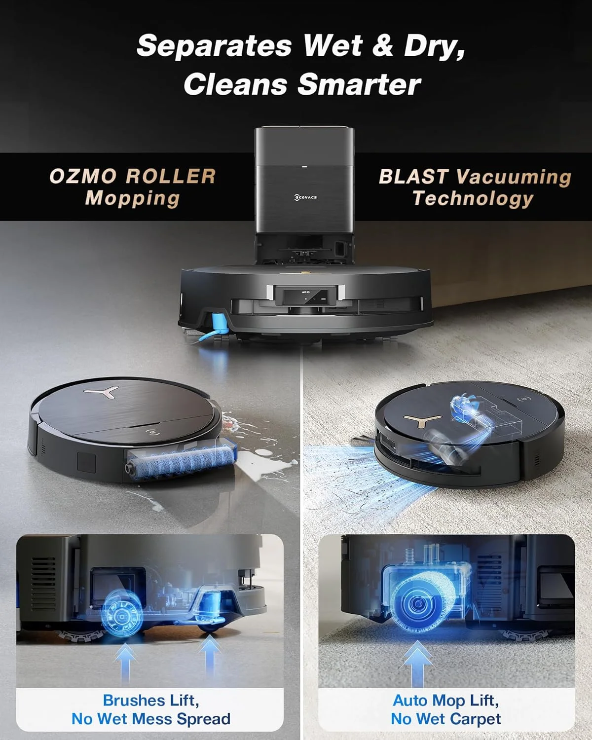 جاروبرقی رباتیک و تی شوی ECOVACS DEEBOT X9 PRO Omni، مکش قدرتمند، تی شوی خودشور فوری OZMO Roller، سیستم ضد گره خوردگی ZeroTangle 3.0، سیستم سه گانه بالابر، مسیریابی هوش مصنوعی، ایستگاه Omni بدون نیاز به دخالت دست جاروبرقی رباتیک و تی شوی ECOVACS DEEBOT X9 PRO Omni، مکش قدرتمند، تی شوی خودشور فوری OZMO Roller، سیستم ضد گره خوردگی ZeroTangle 3.0، سیستم سه گانه بالابر، مسیریابی هوش مصنوعی، ایستگاه Omni بدون نیاز به دخالت دست