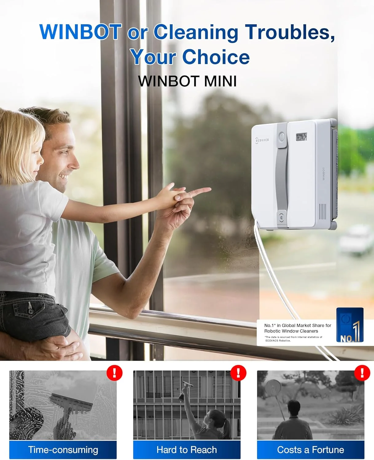 ربات شیشه شوی اکوواکس WINBOT Mini - طراحی جمع و جور، دو نازل با اسپری التراسونیک، سیستم محافظت 9 مرحله ای، برنامه ریزی مسیر هوشمند، 3 حالت تمیز کردن، سیستم ضد لغزش ربات شیشه شوی اکوواکس WINBOT Mini - طراحی جمع و جور، دو نازل با اسپری التراسونیک، سیستم محافظت 9 مرحله ای، برنامه ریزی مسیر هوشمند، 3 حالت تمیز کردن، سیستم ضد لغزش