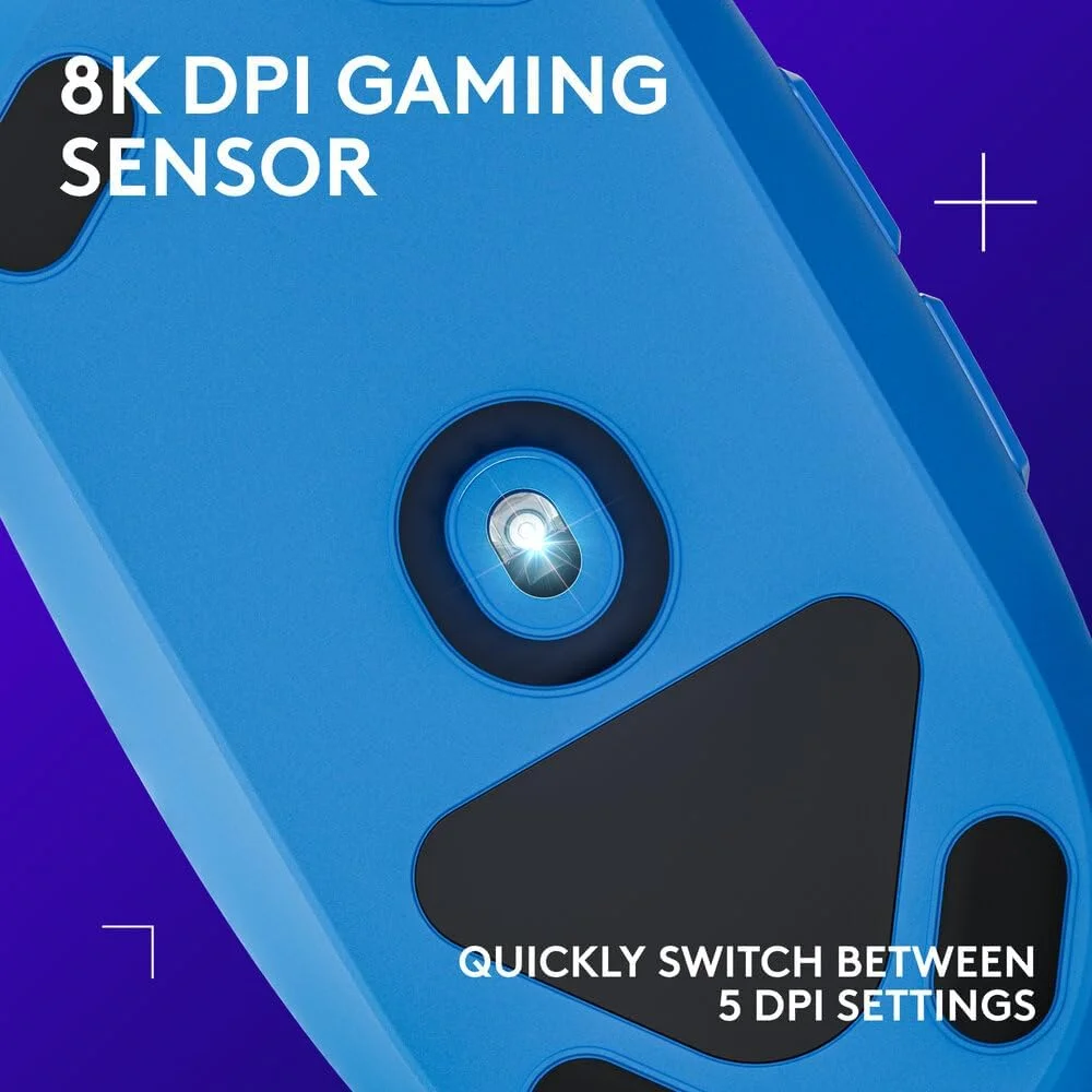 ماوس گیمینگ سیم دار لاجیتک G203 نسل دوم، 8000 DPI، نورپردازی RGB با افکت نوری رنگین کمانی LIGHTSYNC، 6 دکمه قابل برنامه ریزی، حافظه داخلی، Screen Mapping، سازگار با کامپیوتر/مک و لپ تاپ - آبی ماوس گیمینگ سیم دار لاجیتک G203 نسل دوم، 8000 DPI، نورپردازی RGB با افکت نوری رنگین کمانی LIGHTSYNC، 6 دکمه قابل برنامه ریزی، حافظه داخلی، Screen Mapping، سازگار با کامپیوتر/مک و لپ تاپ - آبی