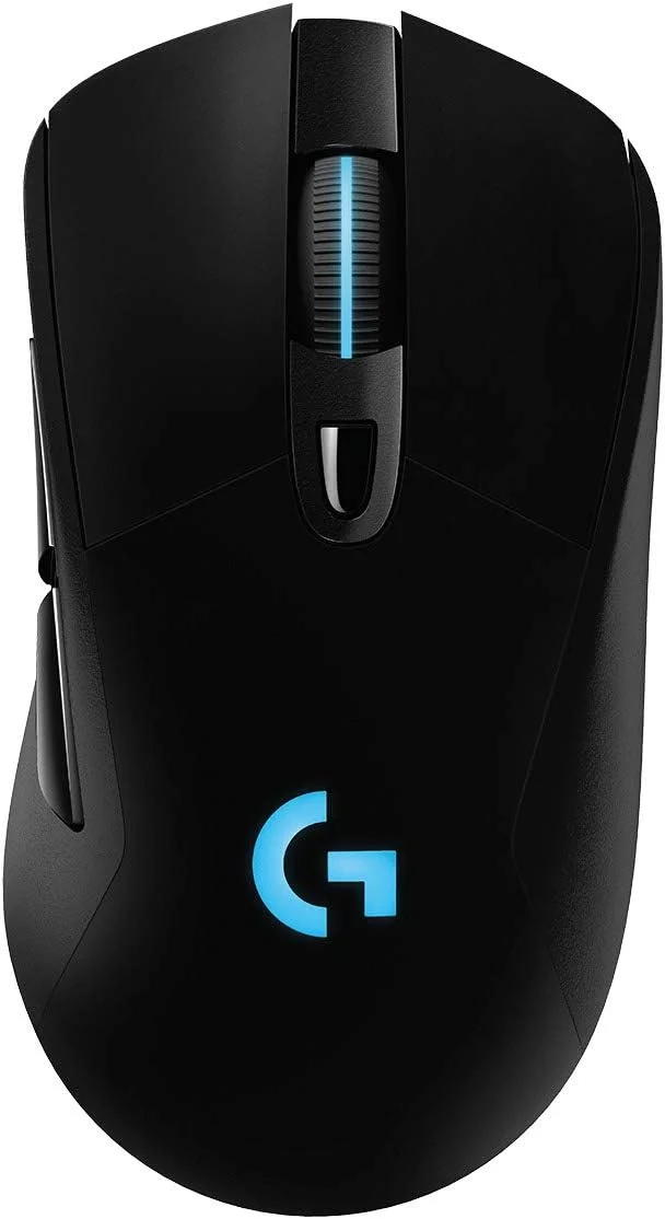 ماوس گیمینگ بی‌سیم Logitech G703 Lightspeed با حسگر Hero 25K، سازگار با PowerPlay، Lightsync RGB، وزن سبک 95G+10G اختیاری، 100-25,600 DPI، گریپ‌های جانبی لاستیکی - مشکی