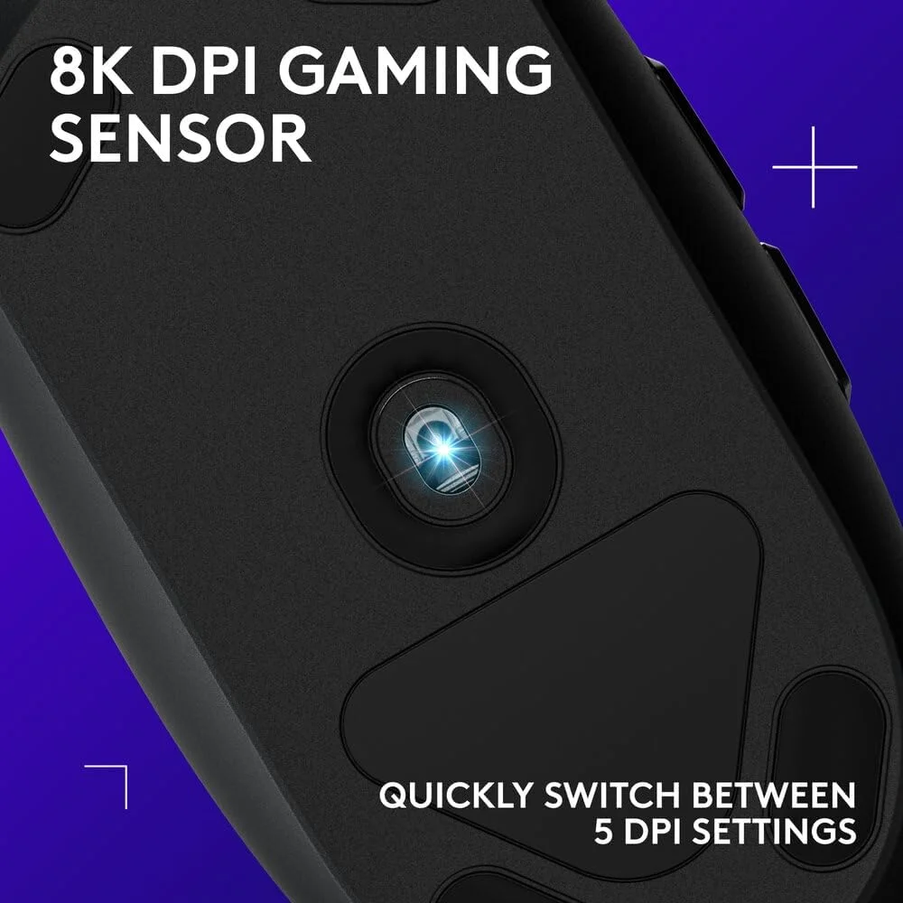 ماوس گیمینگ سیم دار لاجیتک G203 نسل دوم، 8000 DPI، نورپردازی RGB با افکت نوری رنگین کمانی LIGHTSYNC، 6 دکمه قابل برنامه ریزی، حافظه داخلی، Screen Mapping، سازگار با کامپیوتر/مک و لپ تاپ - مشکی ماوس گیمینگ سیم دار لاجیتک G203 نسل دوم، 8000 DPI، نورپردازی RGB با افکت نوری رنگین کمانی LIGHTSYNC، 6 دکمه قابل برنامه ریزی، حافظه داخلی، Screen Mapping، سازگار با کامپیوتر/مک و لپ تاپ - مشکی