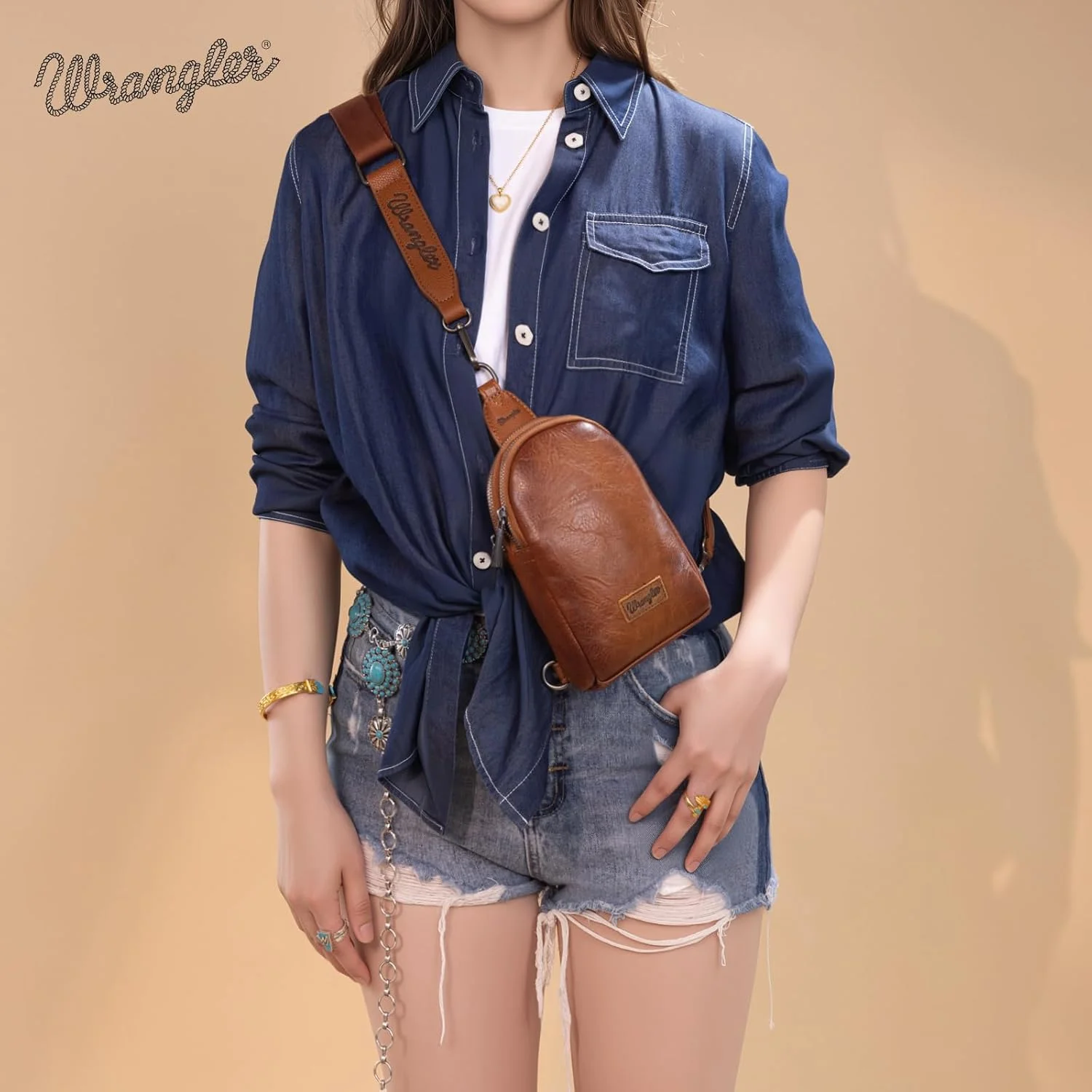 کیف دوشی آویز رانگلر زنانه با بند جداشدنی کیف دوشی آویز رانگلر زنانه با بند جداشدنی