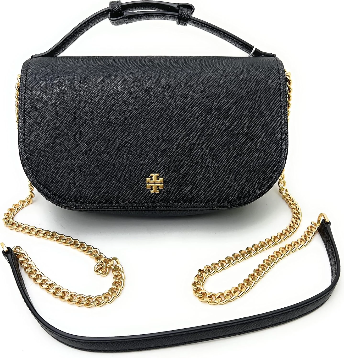 کیف دوشی زنانه چرمی سافیانو مدل Emerson با دسته بالایی (مشکی) توری برچ