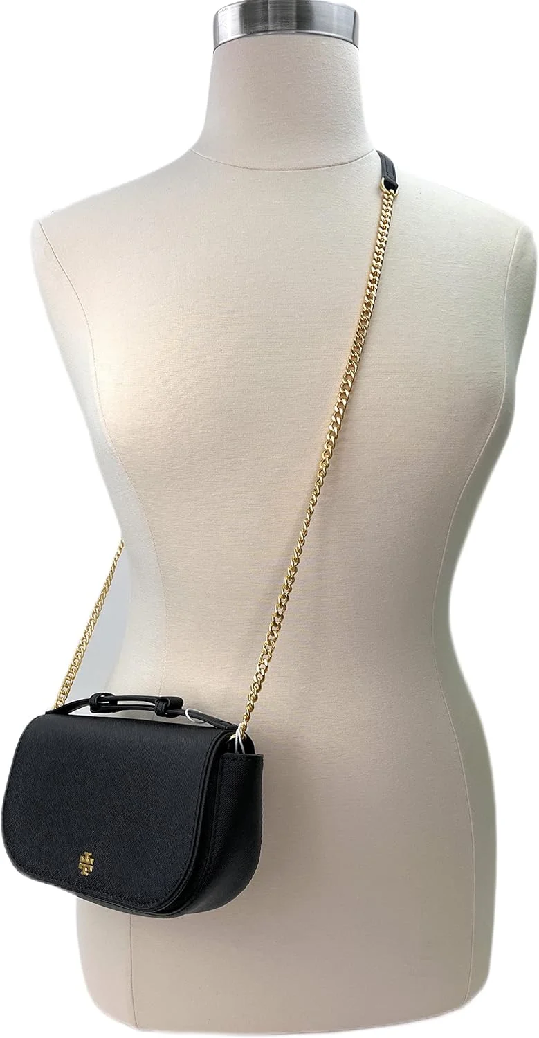 کیف دوشی زنانه چرمی سافیانو مدل Emerson با دسته بالایی (مشکی) توری برچ