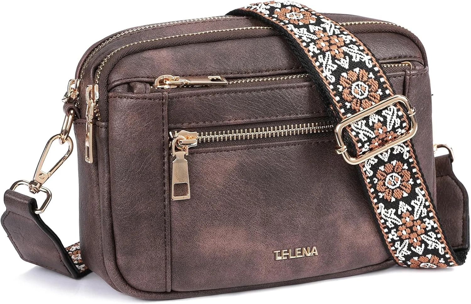 کیف دوشی تلنا زنانه، کیف های دوشی کوچک، کیف دستی چرمی گیاهی شیک با بند قابل تنظیم