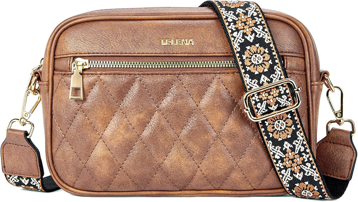 کیف های کراس بادی تلنا زنانه، کیف کراس بادی لحافی مد روز، کیف دوربین چرمی با بند شانه پهن