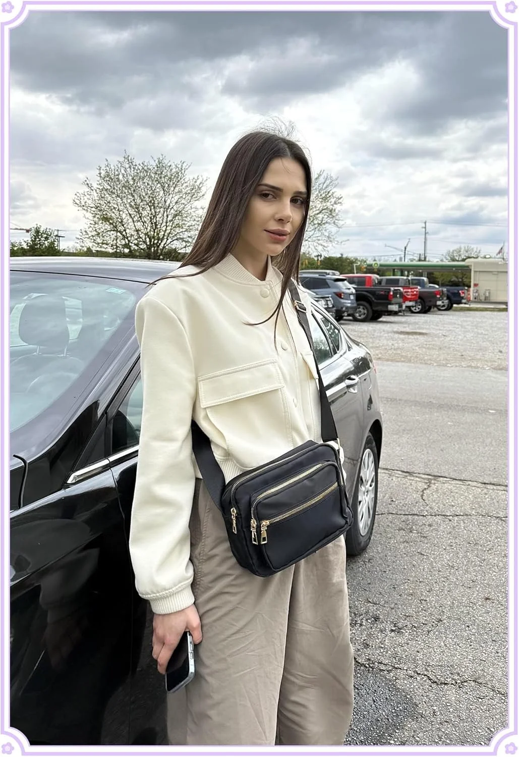 کیف دوشی نایلونی زنانه، کیف دستی و کیف پول زنانه، کیف های پیام رسان غیر رسمی زنانه، کیف دوشی ضد آب (مشکی) کیف دوشی نایلونی زنانه، کیف دستی و کیف پول زنانه، کیف های پیام رسان غیر رسمی زنانه، کیف دوشی ضد آب (مشکی)