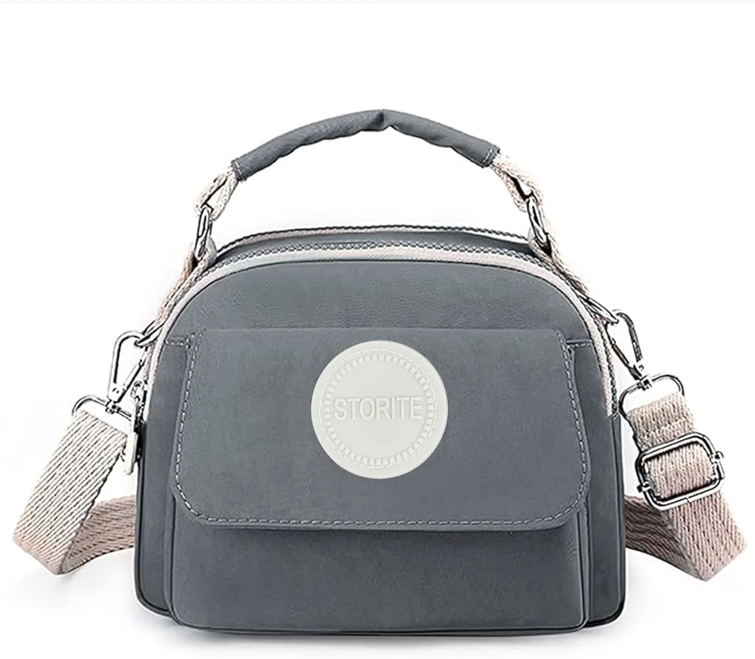 کیف دوشی زنانه استوریت، کیف دستی سبک و کوچک با جیب داخلی و بند قابل تنظیم (خاکستری، 21x10x17 سانتی متر)