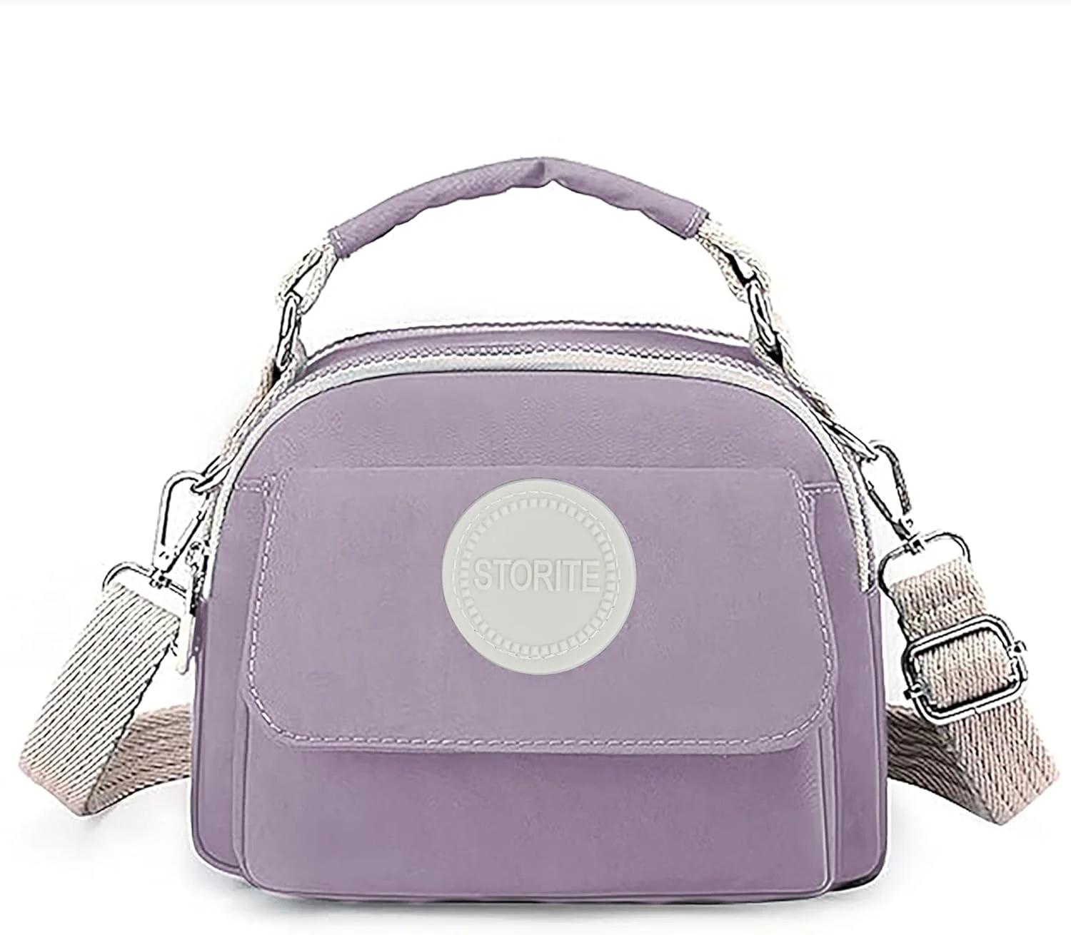 کیف دوشی کوچک و سبک زنانه Storite، کیف دستی قابل حمل با جیب داخلی پددار و بند قابل تنظیم (21x10x17 سانتی متر)، خاکستری