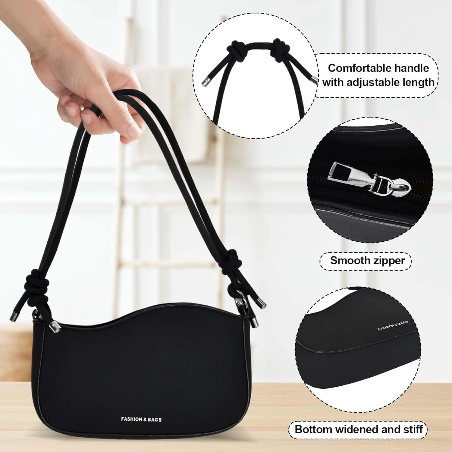 کیف دوشی مشکی زنانه، کیف دستی مشکی کوچک، کیف دوشی سبک وزن کوچک با بست زیپی، بند قابل تنظیم، کیف یکپارچهسازی با سیستمعامل جمع و جور، برای خرید، قرار ملاقات، استفاده روزانه کیف دوشی مشکی زنانه، کیف دستی مشکی کوچک، کیف دوشی سبک وزن کوچک با بست زیپی، بند قابل تنظیم، کیف یکپارچهسازی با سیستمعامل جمع و جور، برای خرید، قرار ملاقات، استفاده روزانه