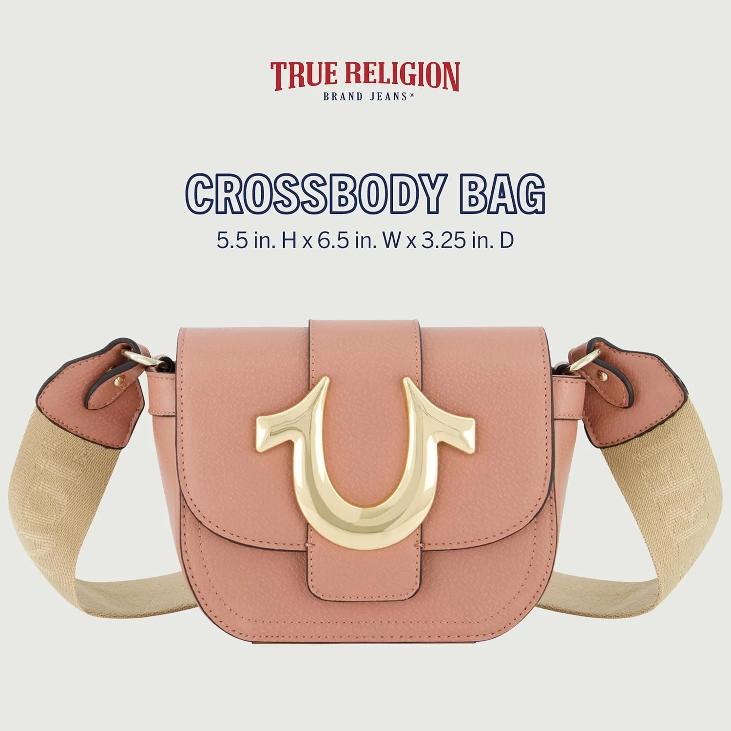 کیف رودوشی زنانه ترو ریلیجن، کیف دستی کوچک با بند قابل تنظیم و لوگوی نعل اسبی