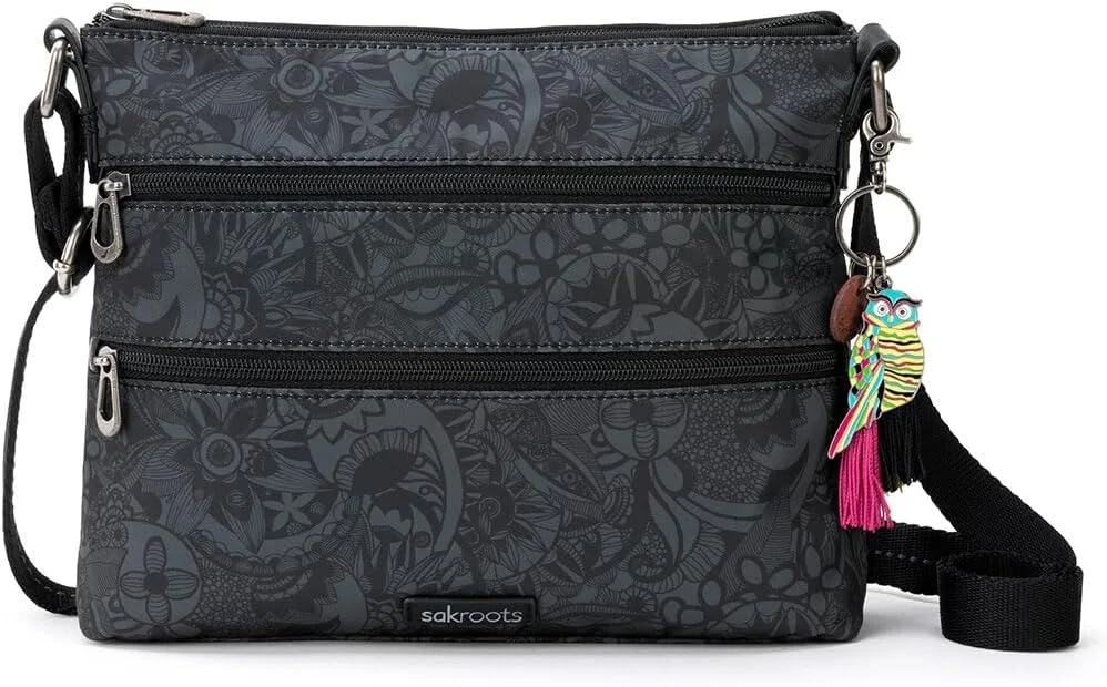 کیف رودوشی ساده ساکروتس - کیف دستی رودوشی اکو توییل برای استفاده روزمره و مسافرت - دارای زیپ و بند قابل تنظیم