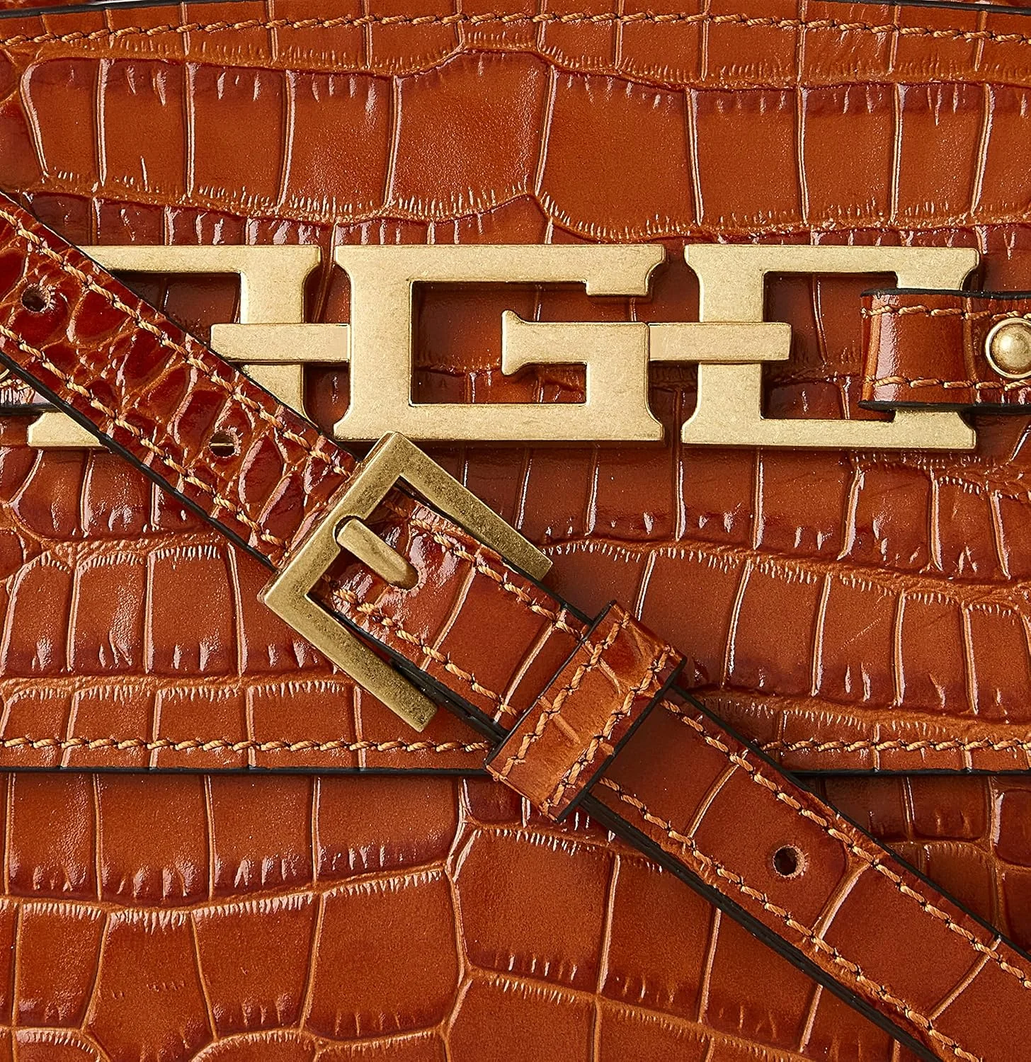 کیف دستی چرمی دوشی و کراس بادی زنانه گس مدل کریستینا مینی، رنگ کنیاکی