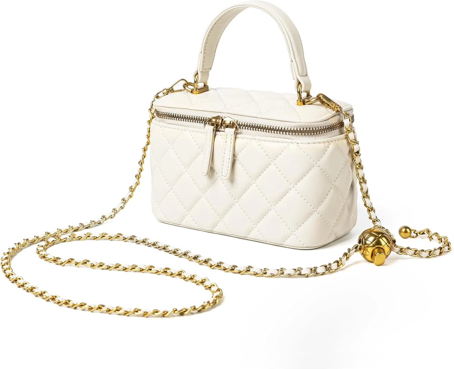 کیف دوشی جعبه ای کوچک دوریس اند جکی زنانه، کیف دستی چرمی کوچک با دسته بالایی و بند زنجیری فلزی