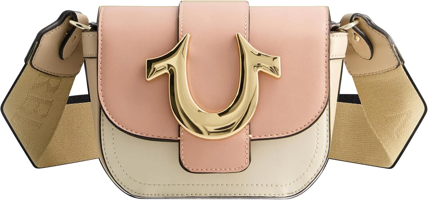 کیف رودوشی زنانه ترو ریلیجن، کیف دستی کوچک با بند شانه قابل تنظیم و لوگوی نعل اسبی
