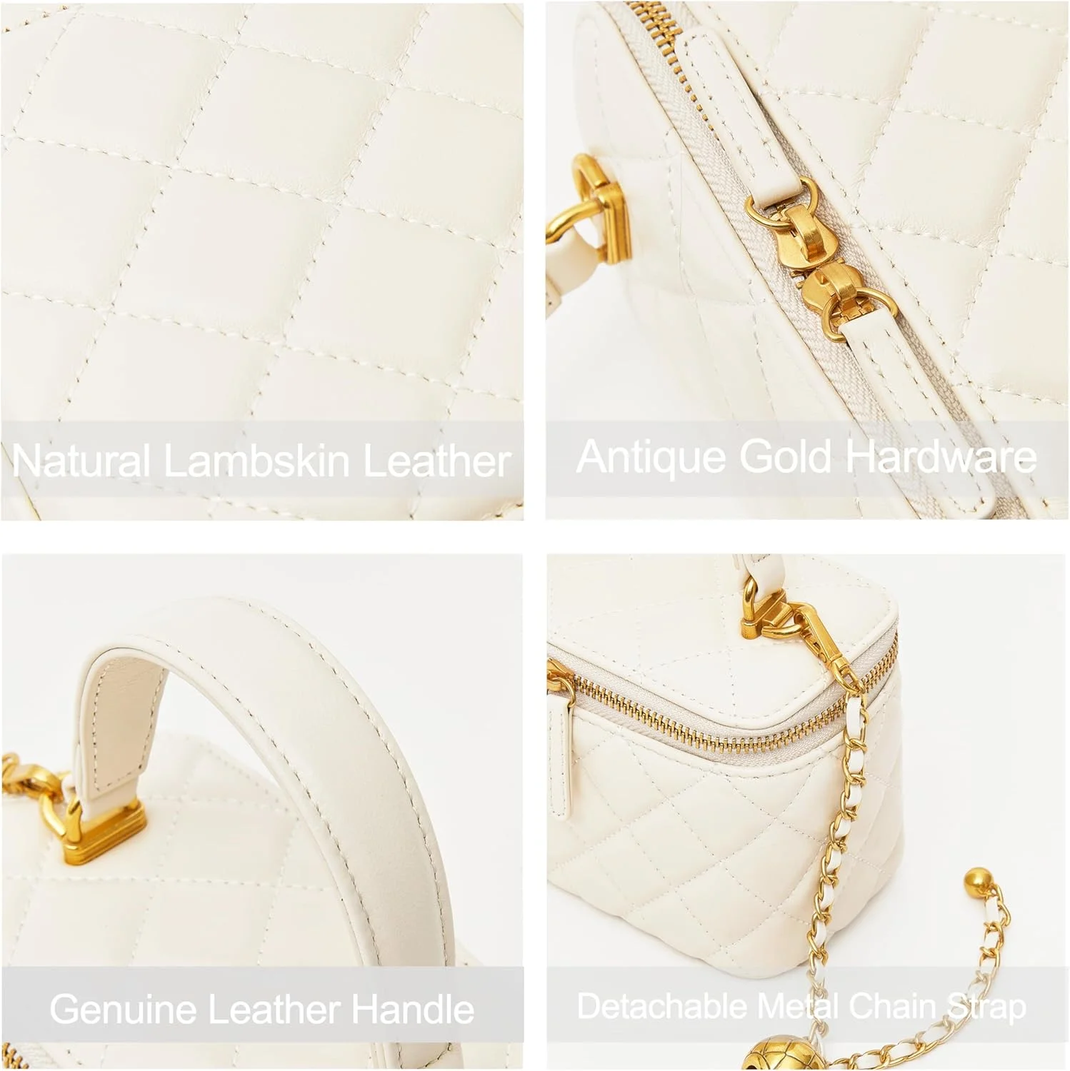 کیف دوشی جعبه ای کوچک دوریس اند جکی زنانه، کیف دستی چرمی کوچک با دسته بالایی و بند زنجیری فلزی