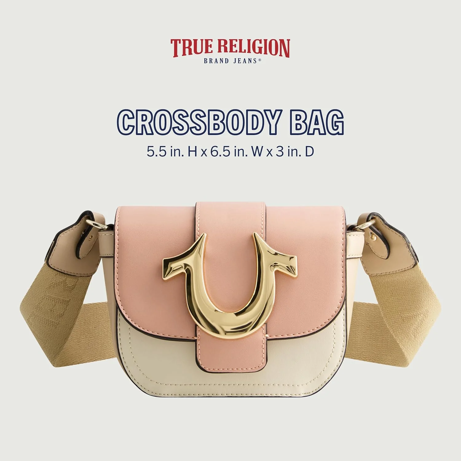 کیف رودوشی زنانه ترو ریلیجن، کیف دستی کوچک با بند شانه قابل تنظیم و لوگوی نعل اسبی