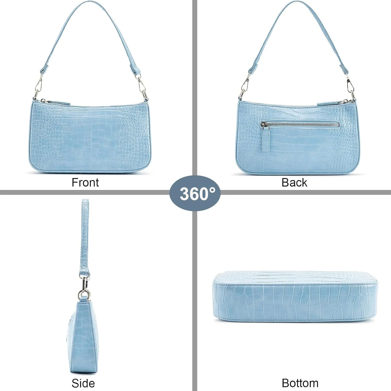 کیف دوشی کوچک NIUEIMEE ZHOU با 2 بند جداشدنی، کیف دستی کلاچ زنانه