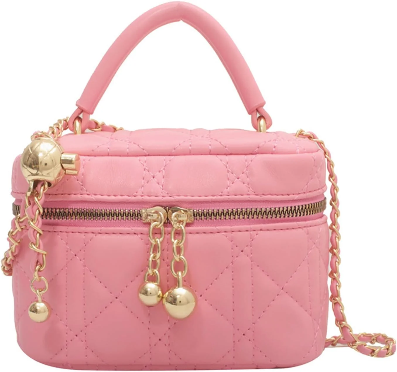 کیف دوشی کوچک زنانه، کیف زنجیری چرم مصنوعی زنانه، کیف دستی زنجیری لحافی، کیف دوشی کوچک تلفن همراه زنانه، کیف مربع برای دختران و بانوان