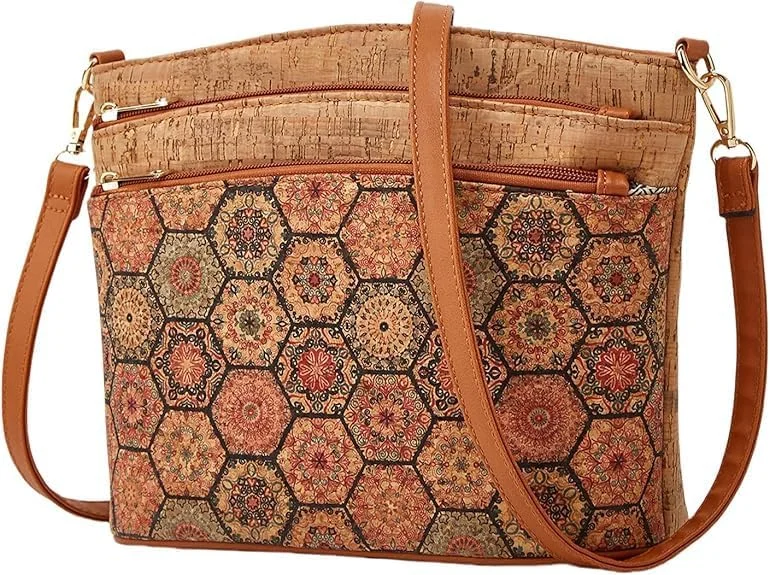 کیف دوشی زنانه با آستر PU و جنس طبیعی - کیف دستی سبک و بادوام با جیب های متعدد، مناسب استفاده روزانه (26x11x19 سانتی متر)