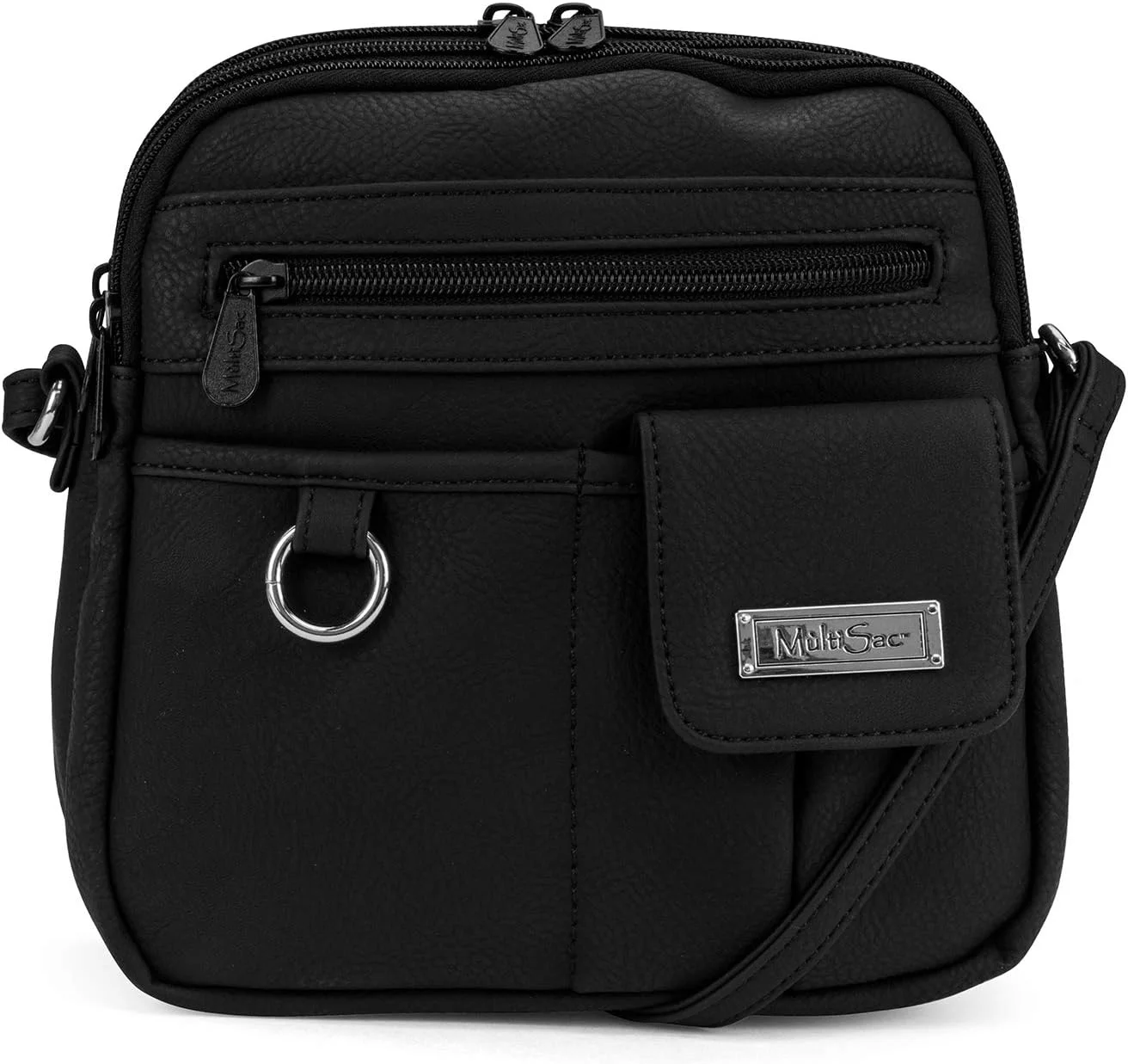 کیف دوشی کوچک زیپ‌دار چند محفظه‌ای